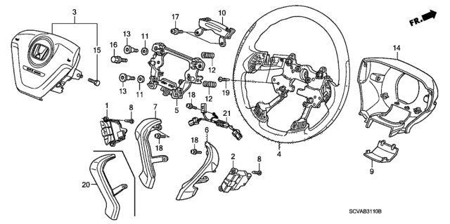 2009 Honda Element Steering Wheel (SRS) Diagram