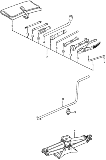 1982 Honda Accord Clamp, Jack Bar Diagram for 90696-SA5-003