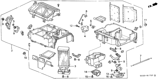 2000 Honda Civic Heater Unit Diagram for 79100-S04-A11