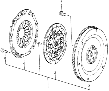 1980 Honda Accord MT Clutch - Flywheel Diagram