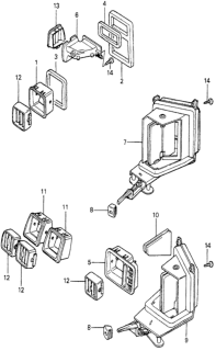 1979 Honda Prelude Duct, Center Air *R18L* (CALM RED) Diagram for 64471-692-000ZB