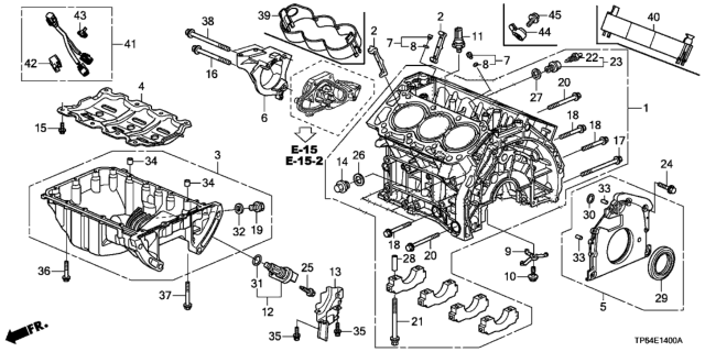 2014 Honda Crosstour Cylinder Block - Oil Pan (V6) Diagram