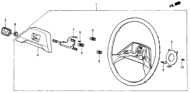 1987 Honda Civic Steering Wheel (STD) Diagram