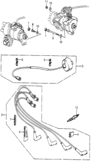 1985 Honda Accord Wire, Ignition Center Diagram for 32723-PD2-662