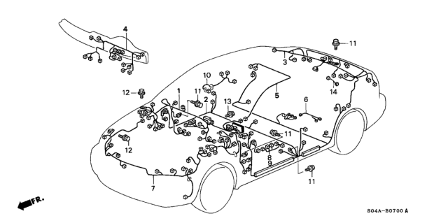 1999 Honda Civic Wire Harness, Instrument Diagram for 32117-S1G-A21