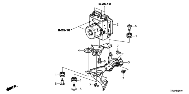 2020 Honda Clarity Plug-In Hybrid Set. Modulator Assembly Diagram for 57111-TRW-A01