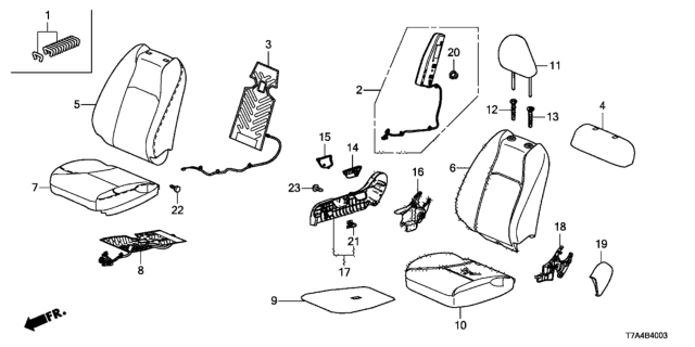 2020 Honda HR-V Pad, Right Front Seat Cushion Diagram for 81137-T7W-A41