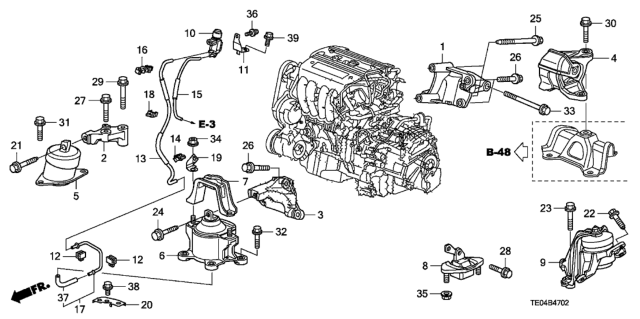 2011 Honda Accord Engine Mounts (L4) Diagram