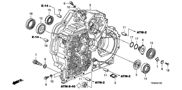 2010 Honda Accord AT Torque Converter Case (L4) Diagram