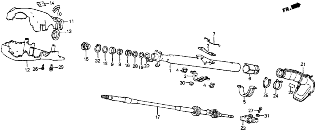 1983 Honda Prelude Clip A, Joint Cover Diagram for 53325-SB0-000