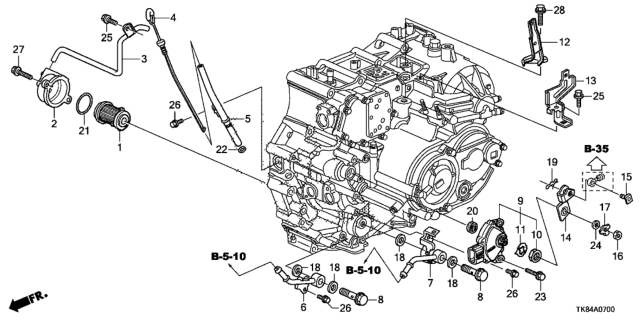 2011 Honda Odyssey Lever Comp, Control Diagram for 54313-TK8-A80