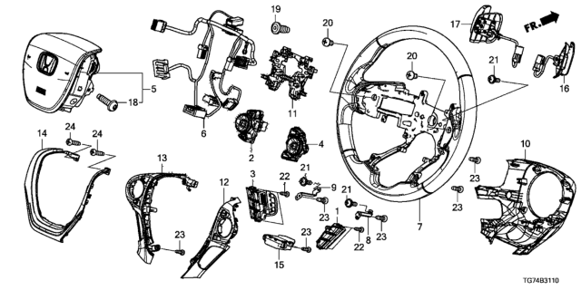 2016 Honda Pilot Steering Wheel Diagram