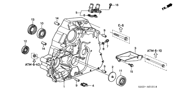 1998 Honda CR-V Case, Torque Converter (DOT) Diagram for 21111-PDL-305