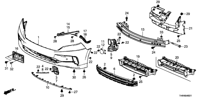 2022 Honda Odyssey Garnish Right, Front-Bumper Side Diagram for 71103-THR-A50