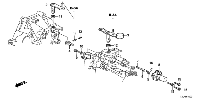 2014 Honda Accord Lever, Shift Diagram for 24470-RDE-000