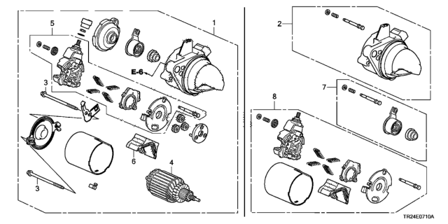2014 Honda Civic Starter Motor (Mitsuba) Diagram