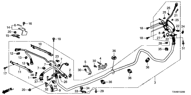 2014 Honda Accord Clamp C, Pipe Diagram for 1F187-5K0-003