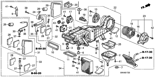 2008 Honda Pilot Rear Heater Unit Diagram