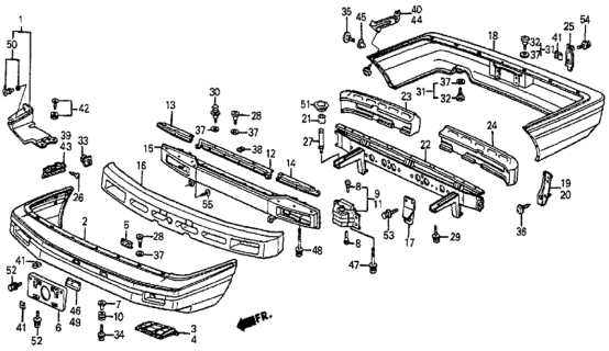1985 Honda Prelude Plug, R. FR. Bumper Hole Diagram for 90691-SF0-670