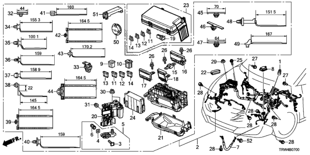2020 Honda Clarity Plug-In Hybrid Fuse Block (175A) Diagram for 38228-TRV-003