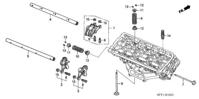 2005 Honda Accord Hybrid Arm B Assembly, Rear Exhuast Rocker Diagram for 14627-RDV-J01