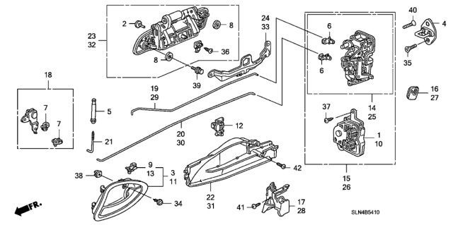 2007 Honda Fit Handle Assembly, Right Rear (Outer) (Sirius Blue Metallic) Diagram for 72640-SLN-A01ZB