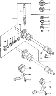 1980 Honda Accord Guide, Steering Rack Diagram for 53416-689-003
