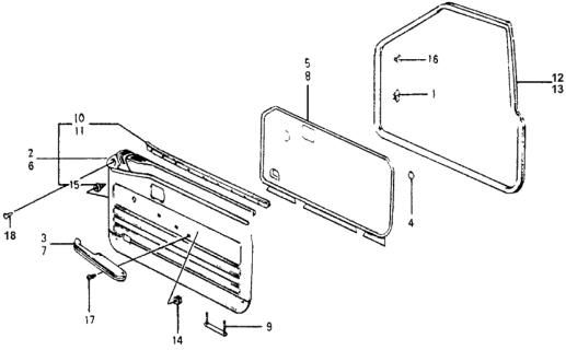 1977 Honda Accord Armrest, Right Front Door (Composed Blue) (Tokyo Seat) Diagram for 75823-634-671ZB