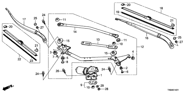 2016 Honda Odyssey Rubber, Blade (650MM) Diagram for 76622-TZ3-A01