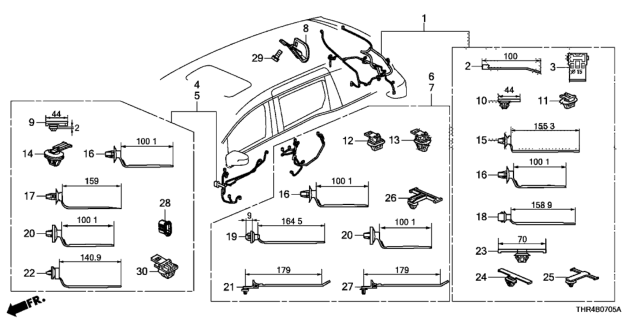 2021 Honda Odyssey Grommet Ring A Diagram for 91622-TBA-300