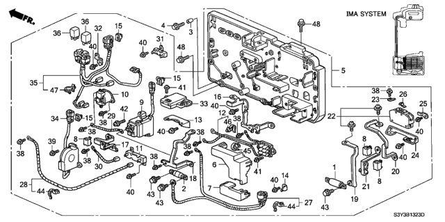 2000 Honda Insight IMA Main Switch - Junction Board Diagram