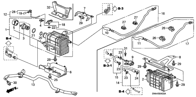 2008 Honda Civic Tube, Canister Drain Diagram for 17744-SNA-A00