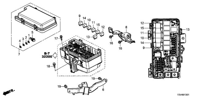 2014 Honda Accord Cover, Relay Box (Upper) Diagram for 38256-T3V-A01