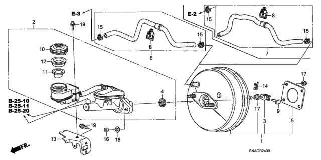 2010 Honda Civic Master Cylinder Assembly Diagram for 46100-SNB-G51