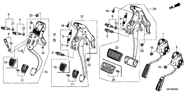 2011 Honda CR-Z Pedal Assy,Accel Diagram for 17800-SZT-L02