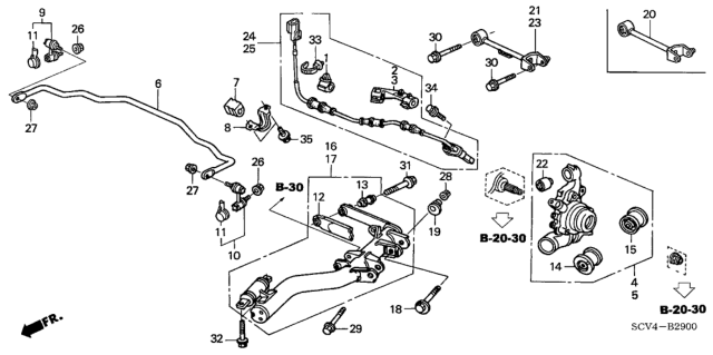 2004 Honda Element Knuckle, Right Rear Diagram for 52210-SCV-A50