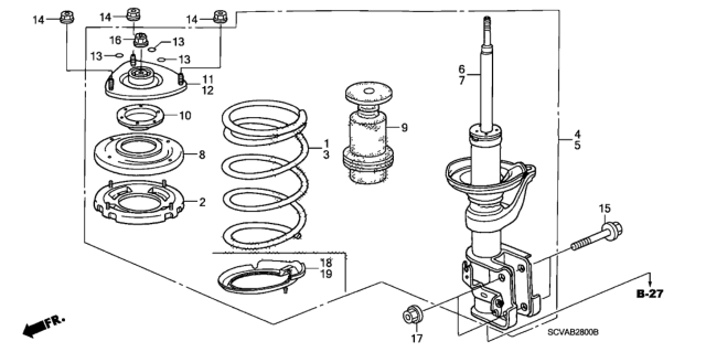 2010 Honda Element Rubber, Front Spring Mounting Diagram for 51402-S9A-014