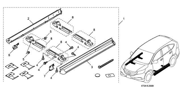 2013 Honda CR-V Kit, Bracket Set (One Lt. & Rt. Set) Diagram for 08L33-T0A-1B0R1