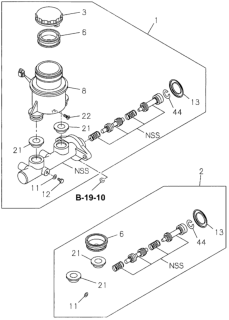 1997 Honda Passport Master Cylinder Assembly, Brake Diagram for 8-97101-708-0