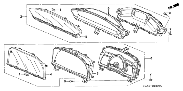 2006 Honda Civic Meter Assembly, Combination Diagram for 78200-SVA-A02