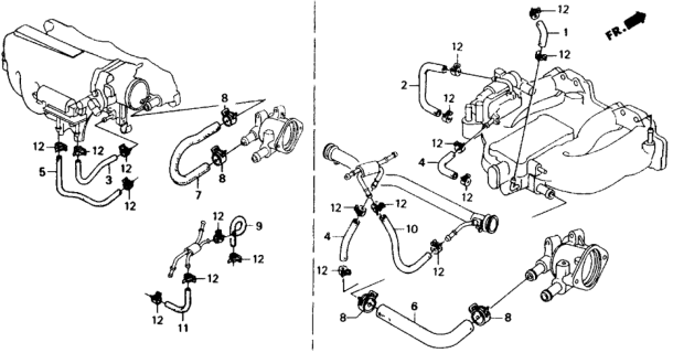 1990 Honda Civic Hose, Thermostat Body Outlet Diagram for 19504-PM5-A00