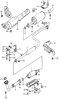 1980 Honda Prelude Pipe B, Exhuast Diagram for 18220-692-691