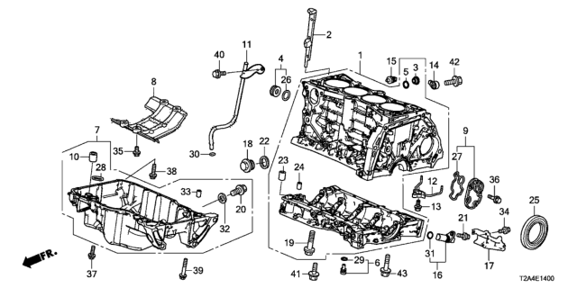 2013 Honda Accord Block Assy,Cylinder Diagram for 11000-5A2-810