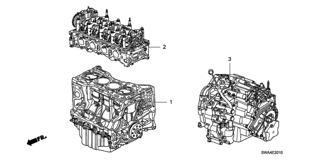 2008 Honda CR-V Engine Assy. - Transmission Assy. Diagram