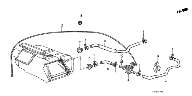 1987 Honda Accord Cable, Water Valve Diagram for 79680-SE0-000