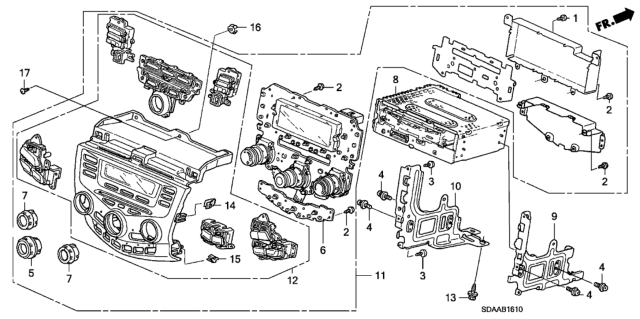 2007 Honda Accord Center Module (Alpine) (Manual Air Conditioner) Diagram
