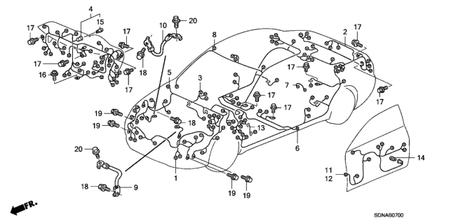 2007 Honda Accord Wire Harness, Instrument Diagram for 32117-SDN-A83