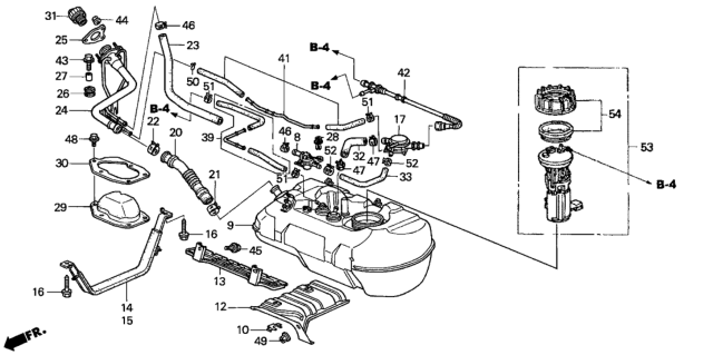 2002 Honda Insight Band, Driver Side Fuel Tank Mounting Diagram for 17522-S3Y-000