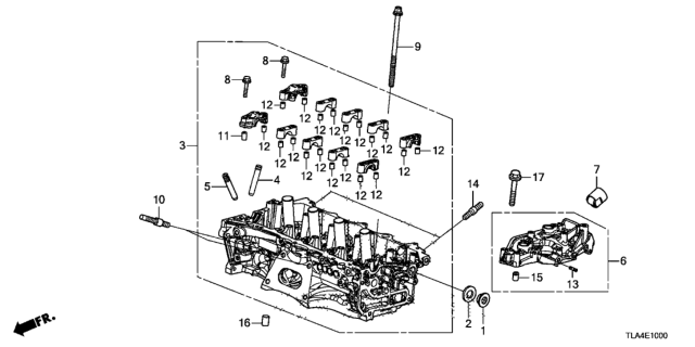 2019 Honda CR-V Head Assembly, Cylinder Diagram for 12100-59B-000