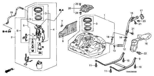 2011 Honda Civic Nut & Gasket Set, Fuel Lock Diagram for 17046-SNA-A00